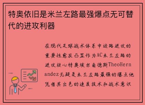 特奥依旧是米兰左路最强爆点无可替代的进攻利器 特奥依旧是米兰左路最强爆点无可替代的进攻利器